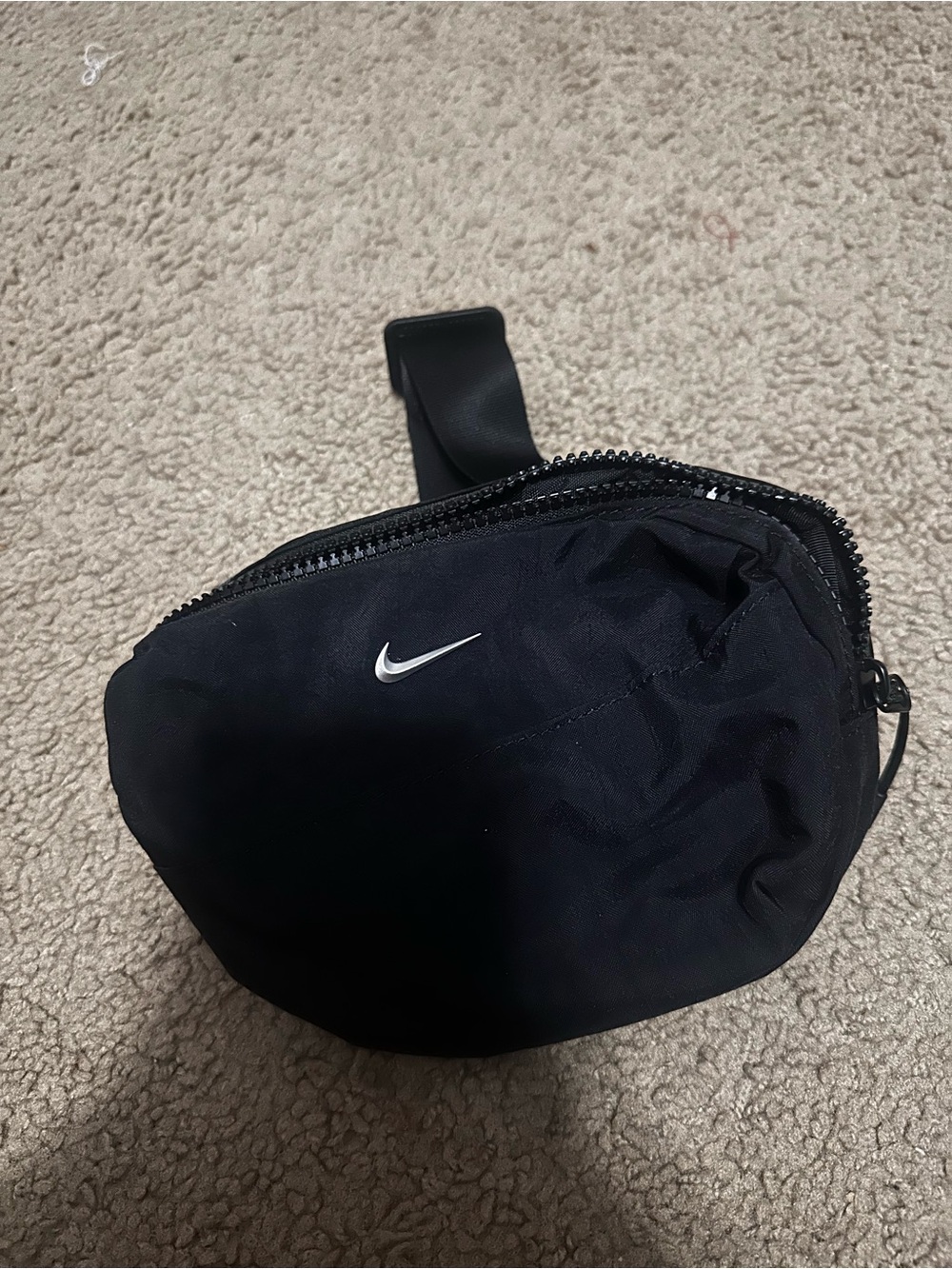 Nike Black Waist Pack with White Swoosh